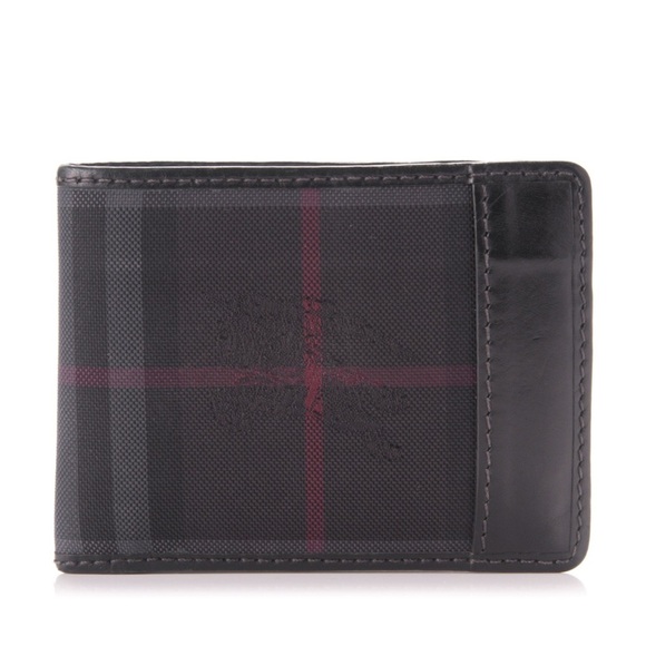 Burberry Black/red canvas/leather bifold wallet - Picture 1 of 9